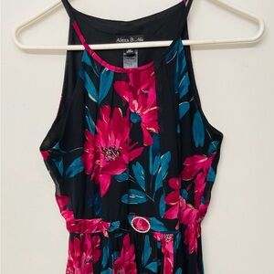 Alexa B. High Low Floral Dress - Pink and Blue